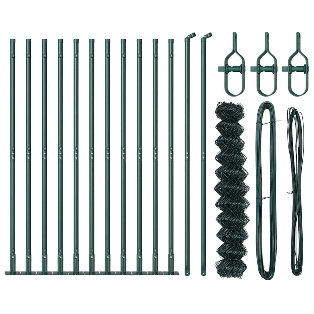 Recinzione a maglie con posti Verde 0.8 x 25 m Acciaio 3351244