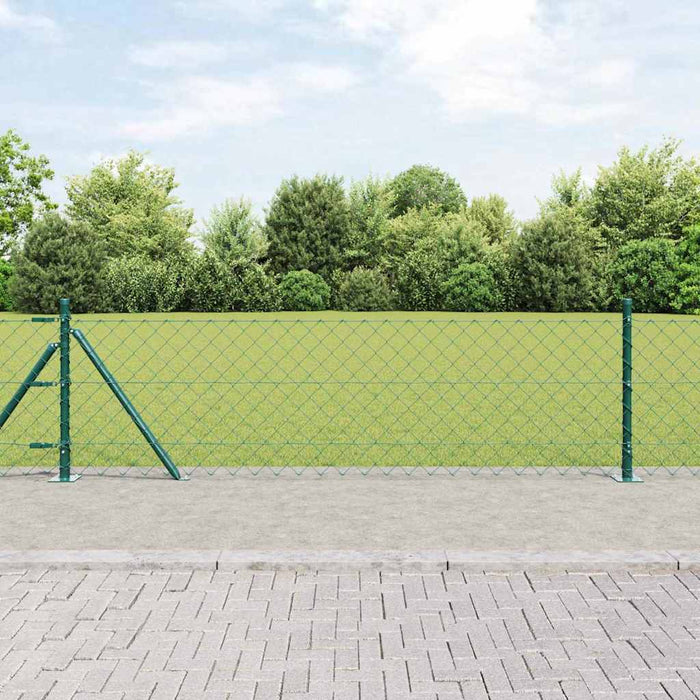 Recinzione a maglie con posti Verde 0.6 x 25 m Acciaio 3351247