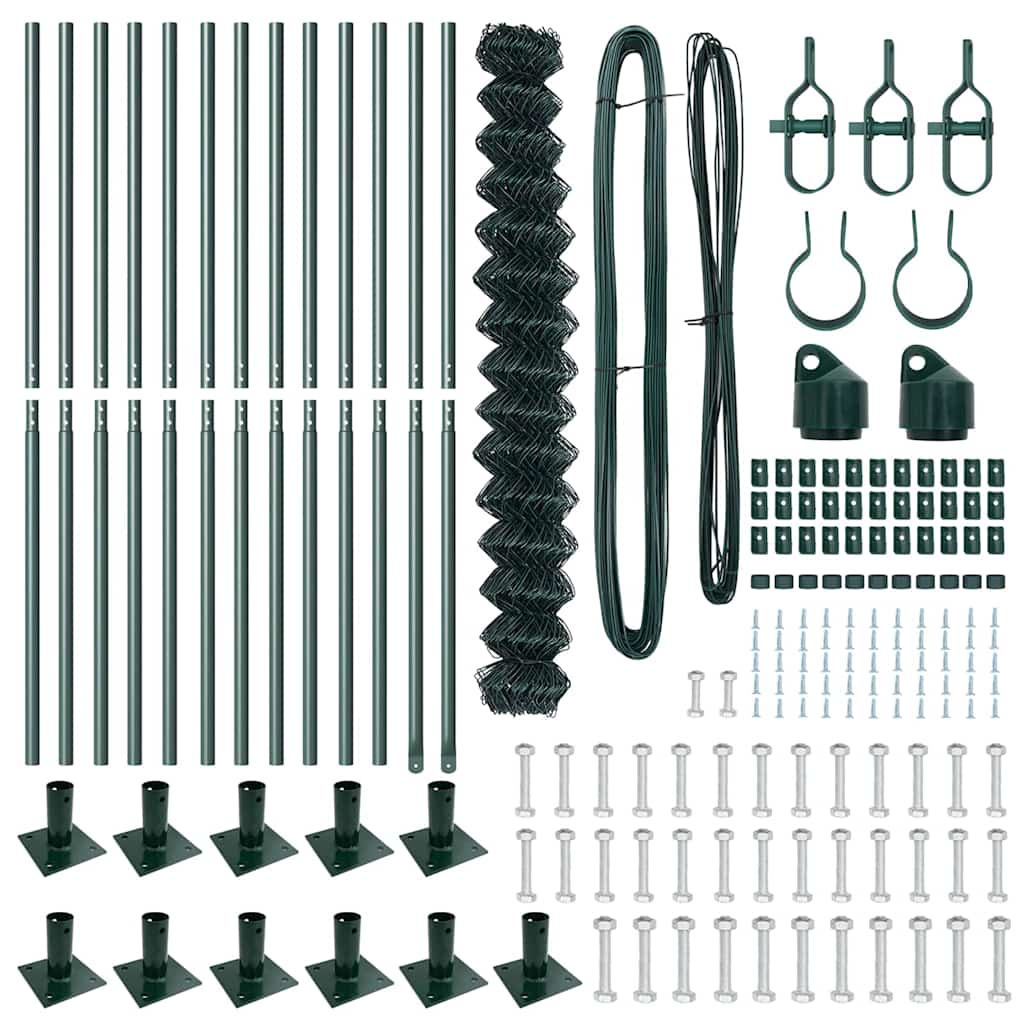 Recinzione a maglie con posti Verde 1.5 x 25 m Acciaio 3351252