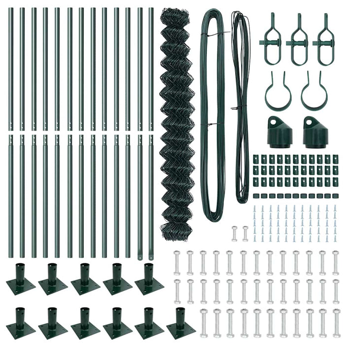 Recinzione a maglie con posti Verde 1.5 x 25 m Acciaio 3351252