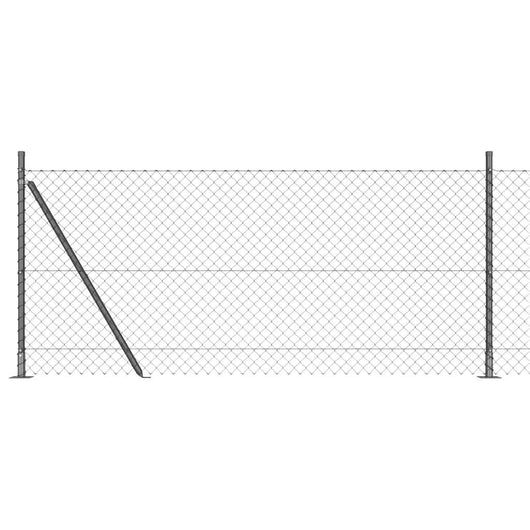 Recinzione a maglie con posti Grigio 1 x 25 m Acciaio 3351277