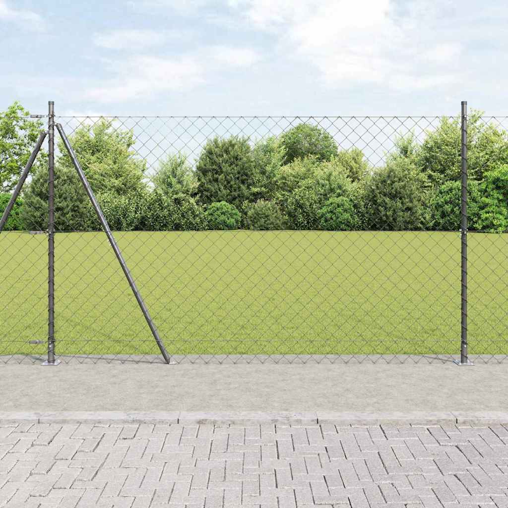 Recinzione a maglie con posti Grigio 1.4 x 25 m Acciaio 3351279