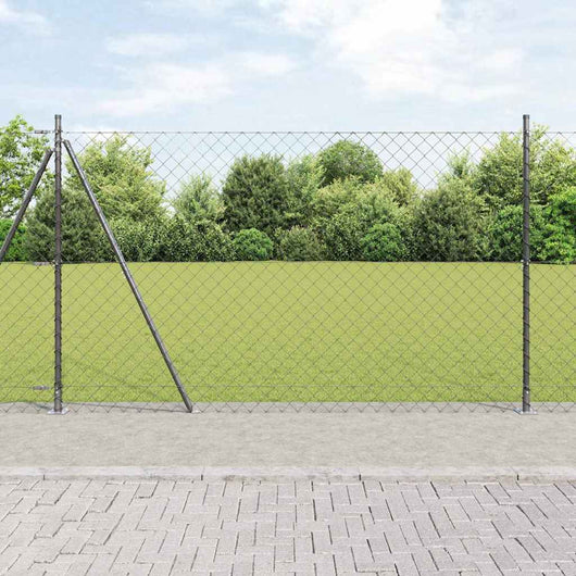 Recinzione a maglie con posti Grigio 1.4 x 25 m Acciaio 3351279