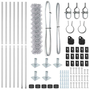 Recinzione a maglie con posti Argento 1 x 10 m Acciaio 3351285