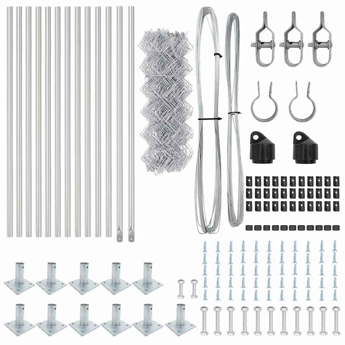 Recinzione a maglie con posti Argento 0.4 x 25 m Acciaio 3351298