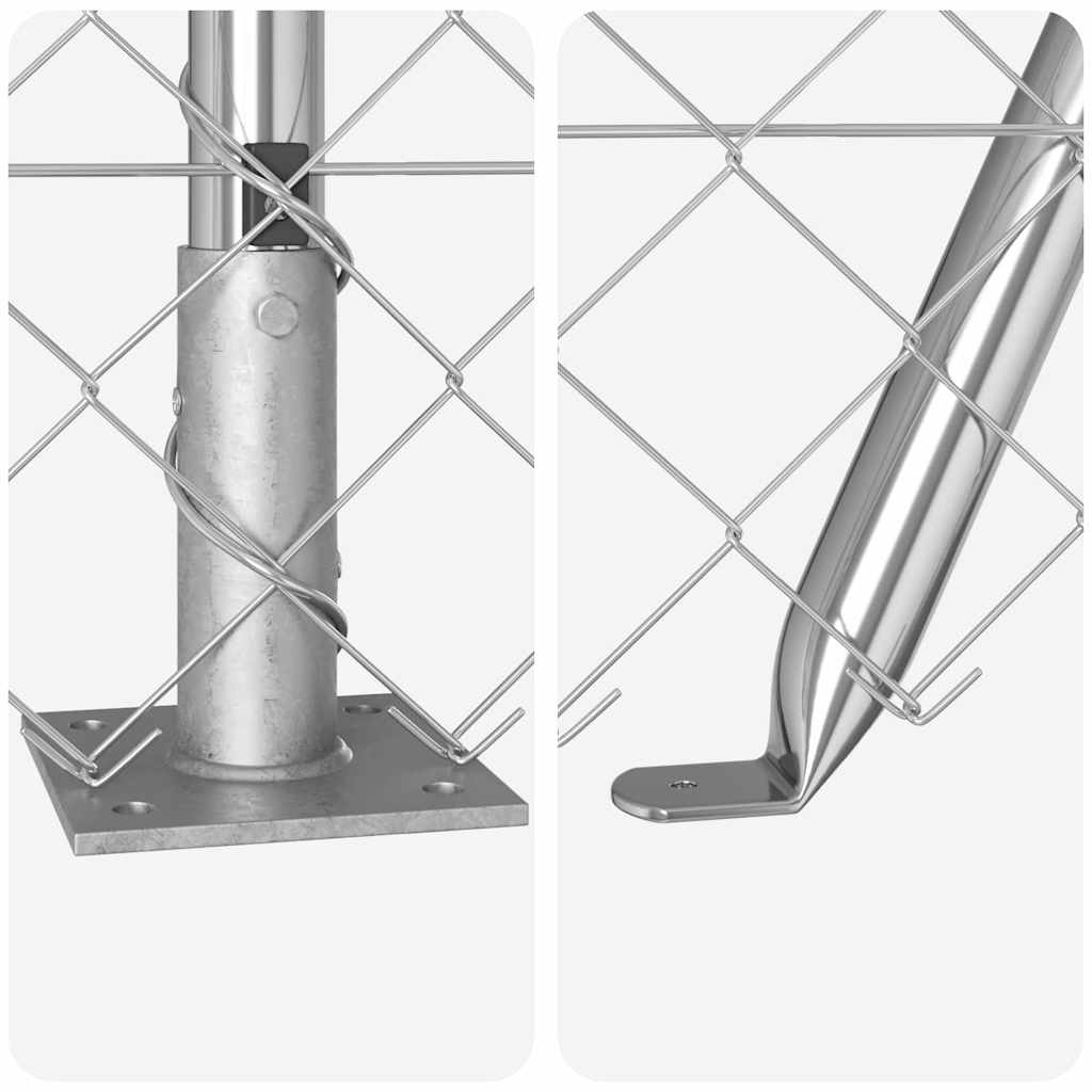 Recinzione a maglie con posti Argento 0.8 x 25 m Acciaio 3351303