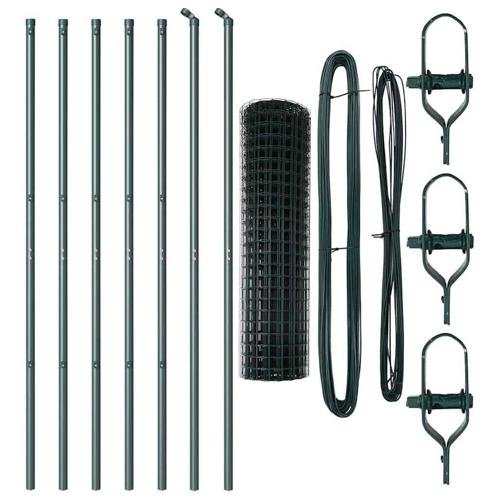 Recinzione con pali. Verde 1.2 x 10 m Acciaio 3350275