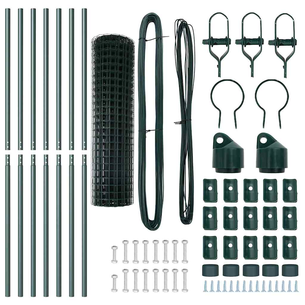 Recinzione con pali. Verde 1.2 x 10 m Acciaio 3350275