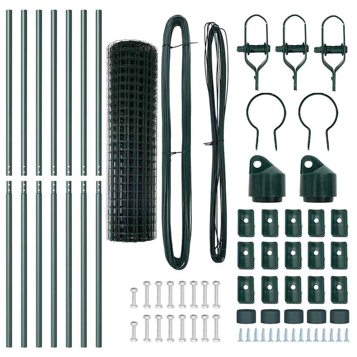 Recinzione con pali. Verde 1.2 x 10 m Acciaio 3350275