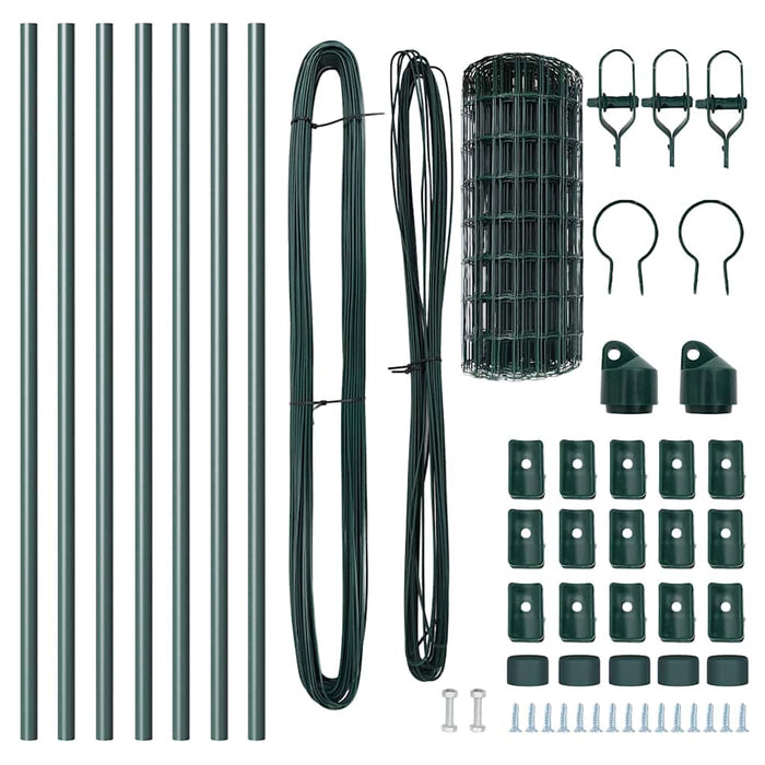Recinzione con pali. Verde 0.8 x 10 m Acciaio 3350281