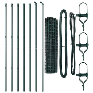 Recinzione con pali. Verde 1 x 10 m Acciaio 3350298