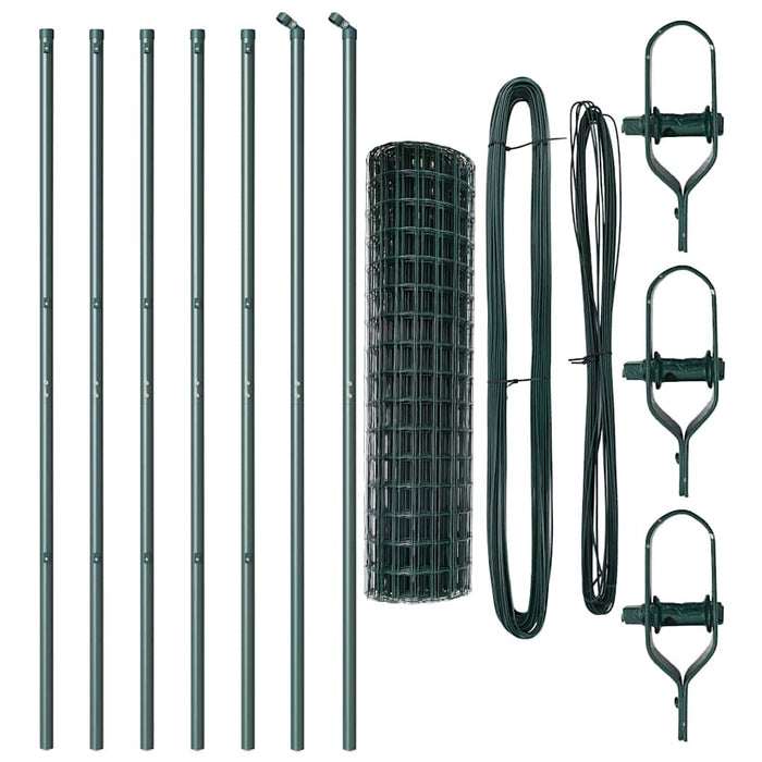 Recinzione con pali. Verde 1 x 10 m Acciaio 3350298