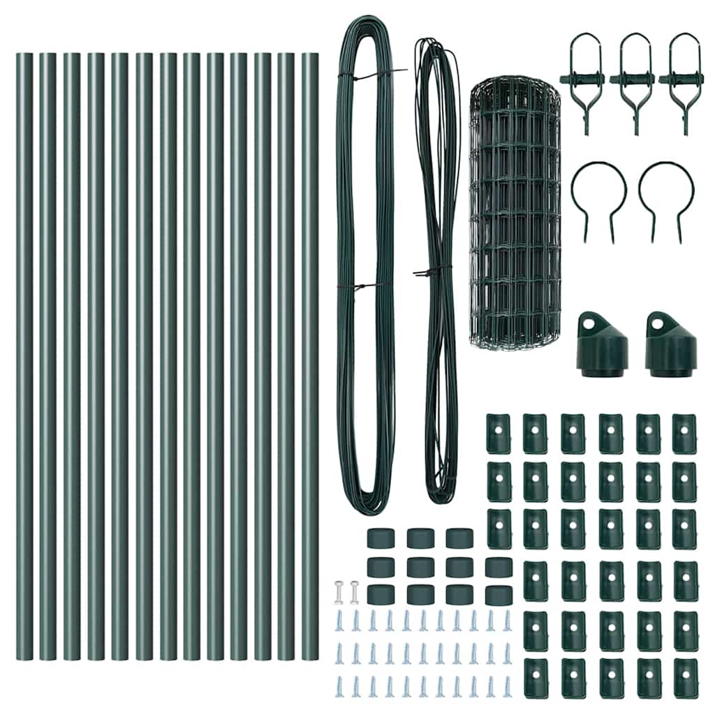 Recinzione con pali. Verde 0.8 x 25 m Acciaio 3350328