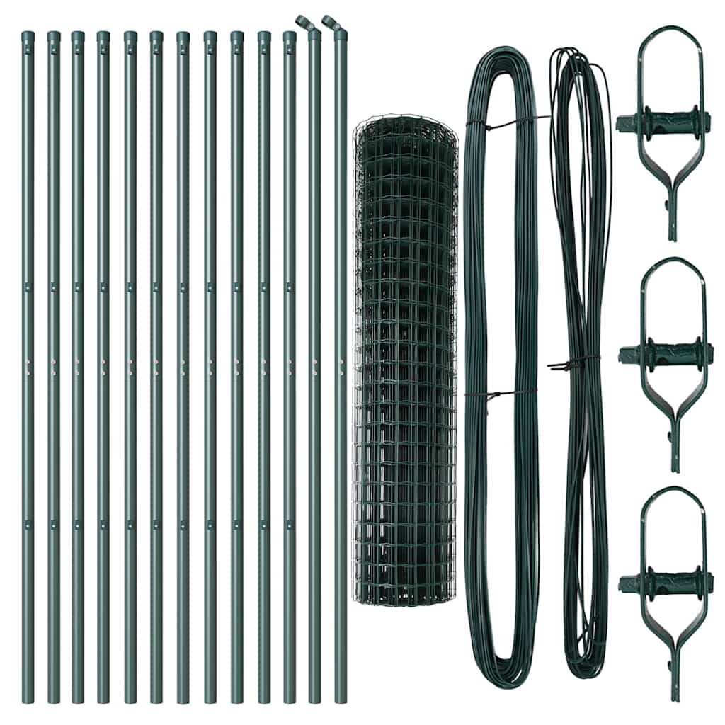 Recinzione con pali. Verde 1.2 x 25 m Acciaio 3350335