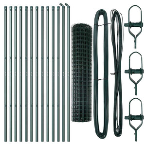 Recinzione con pali. Verde 1.2 x 25 m Acciaio 3350335