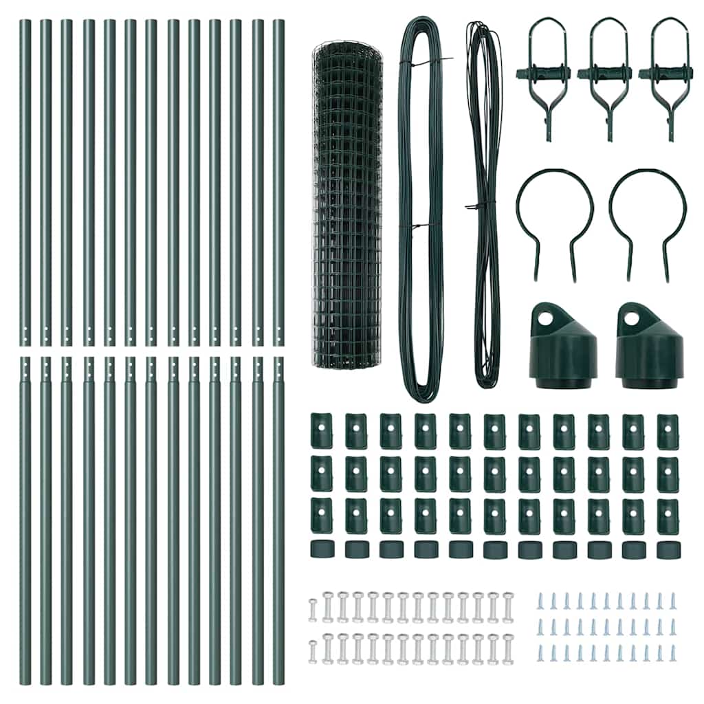 Recinzione con pali. Verde 1.2 x 25 m Acciaio 3350335