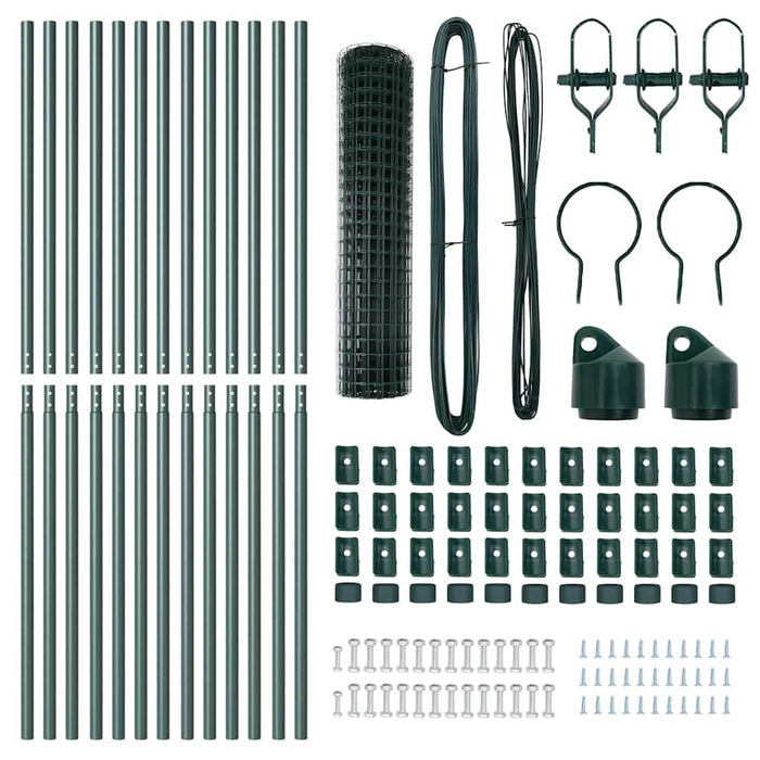 Recinzione con pali. Verde 1.2 x 25 m Acciaio 3350335