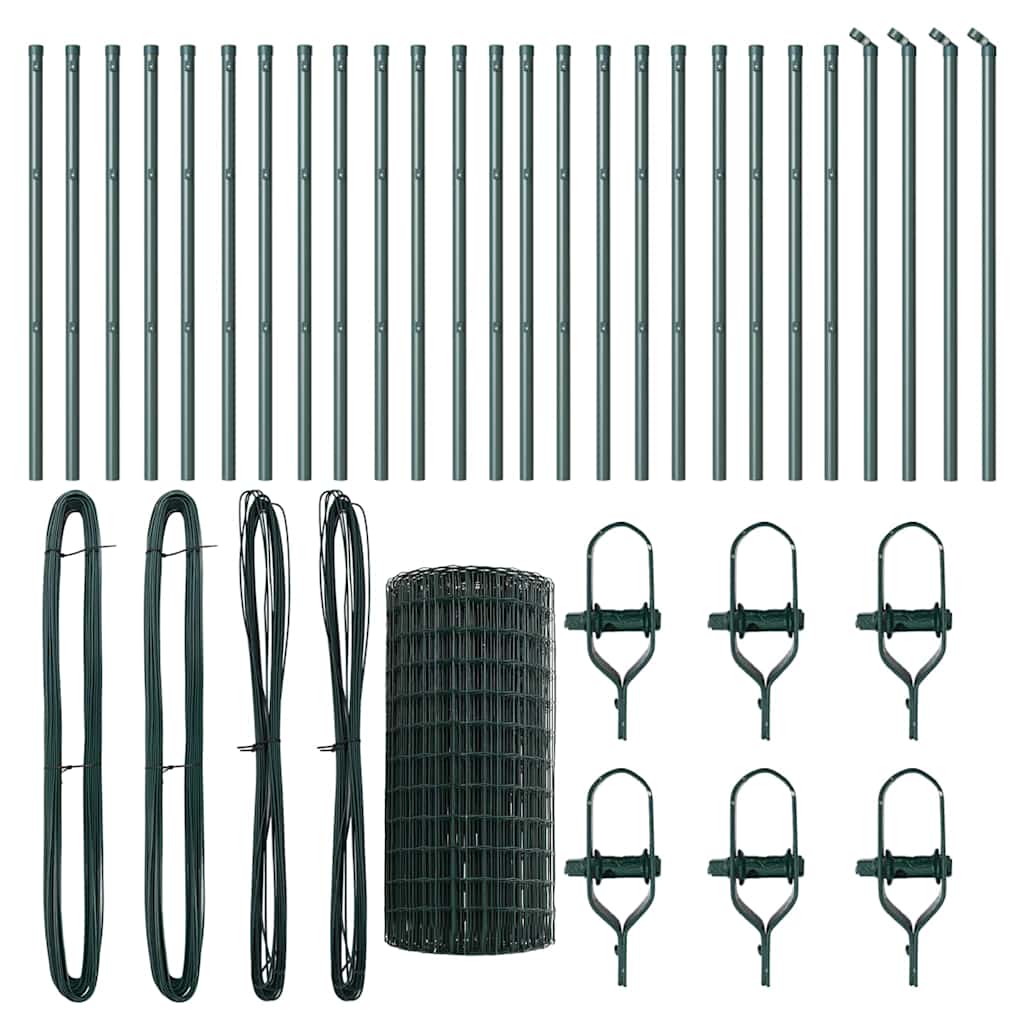 Recinzione con pali. Verde 0.4 x 50 m Acciaio 3350336