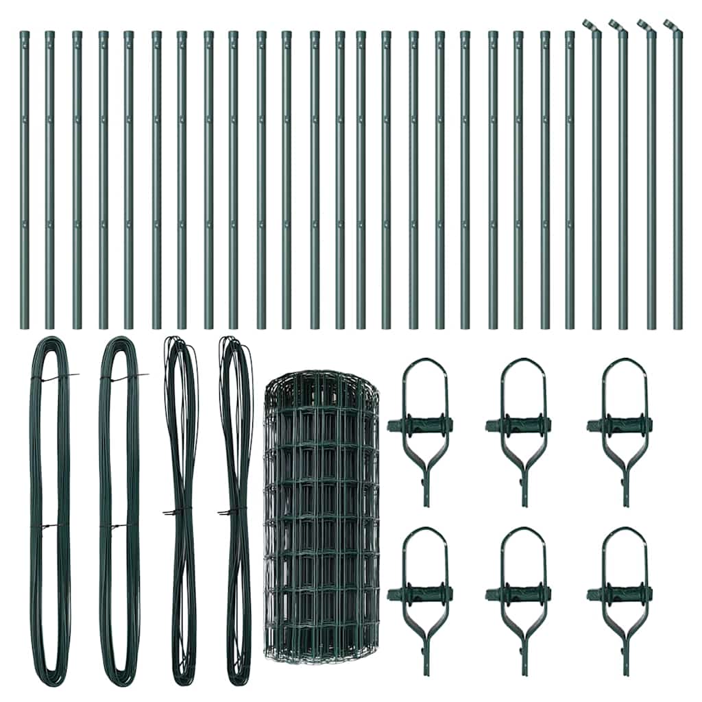 Recinzione con pali. Verde 0.4 x 50 m Acciaio 3350340