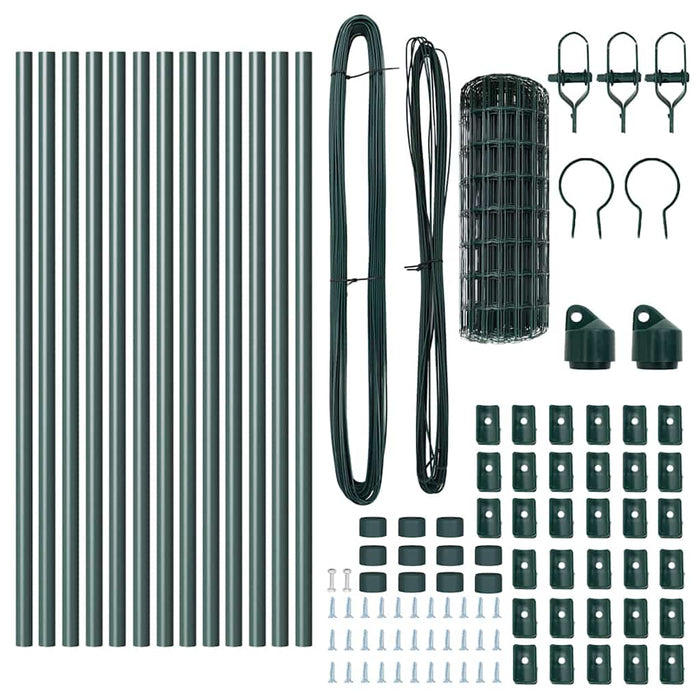 Recinzione con pali. Verde 0.6 x 25 m Acciaio 3350355
