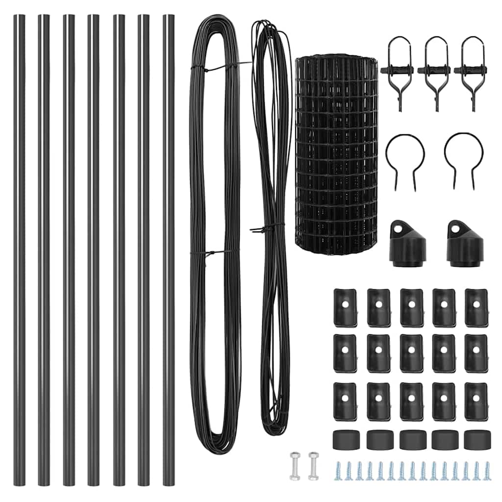 Recinzione con pali. Grigio 0.8 x 25 m Acciaio 3350423