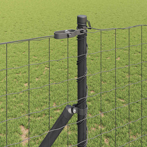 Recinzione con pali. Grigio 1.2 x 25 m Acciaio 3350448