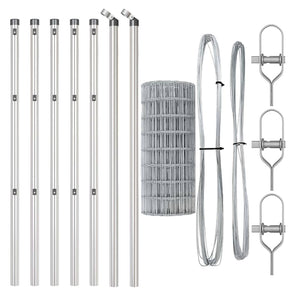Recinzione con pali. Argento 0.8 x 10 m Acciaio 3350469