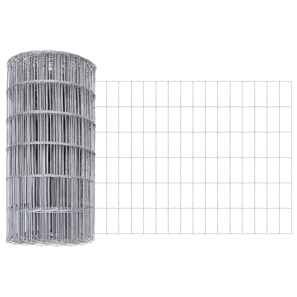 Recinzione con pali. Argento 0.8 x 10 m Acciaio 3350469