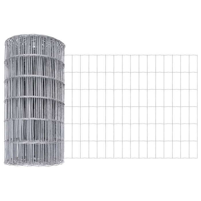 Recinzione con pali. Argento 0.8 x 10 m Acciaio 3350469