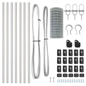 Recinzione con pali. Grigio 0.4 x 25 m Acciaio 3350491