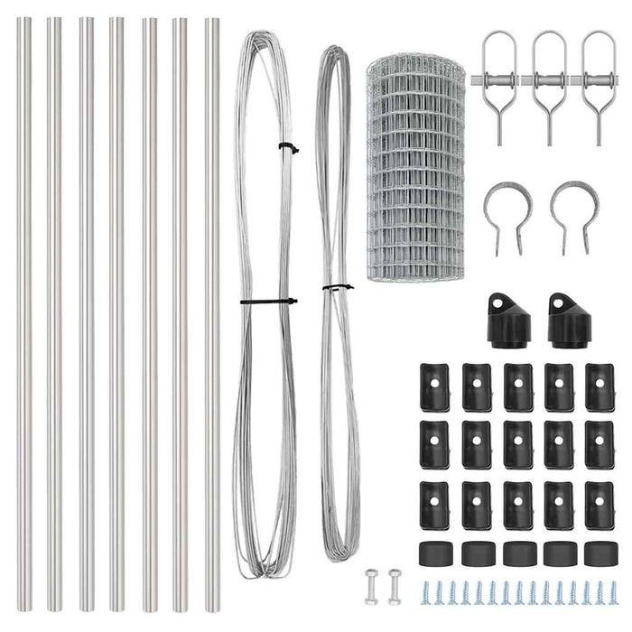 Recinzione con pali. Grigio 0.4 x 25 m Acciaio 3350491