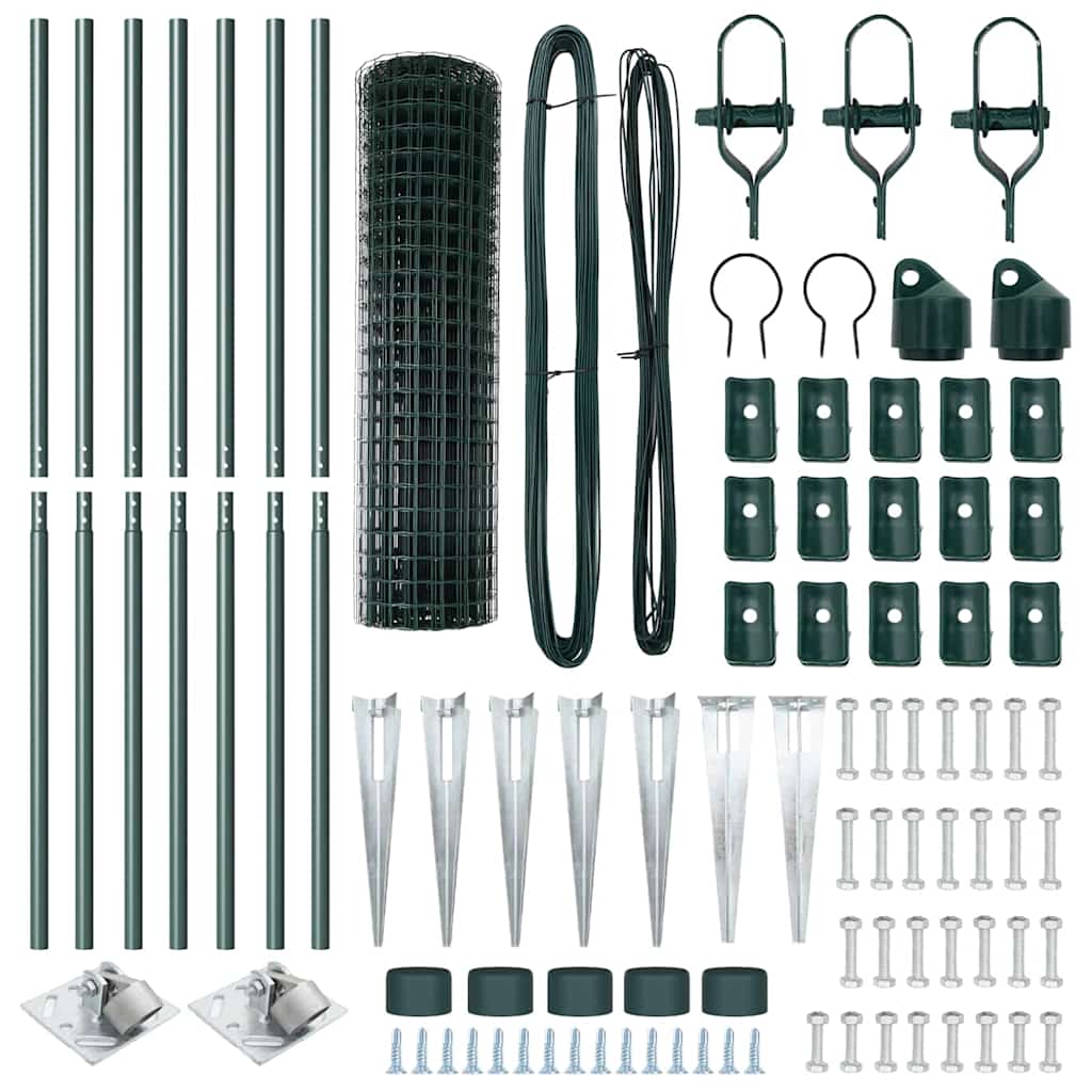 Recinzione con pali. Verde 1.2 x 10 m Acciaio 3350540