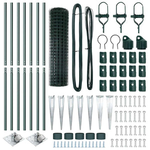 Recinzione con pali. Verde 1.2 x 10 m Acciaio 3350540