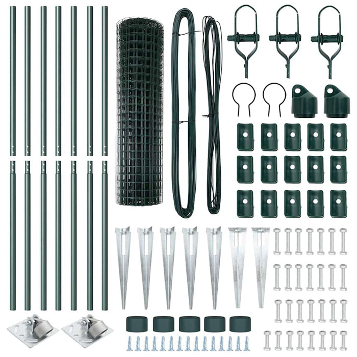Recinzione con pali. Verde 1.2 x 10 m Acciaio 3350540