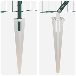 Recinzione con pali. Verde 1 x 10 m Acciaio 3350555