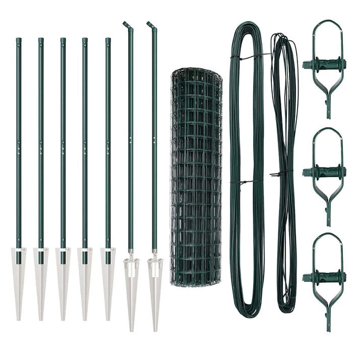Recinzione con pali. Verde 1.2 x 10 m Acciaio 3350556