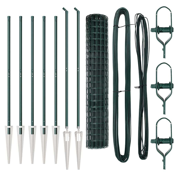 Recinzione con pali. Verde 1.6 x 10 m Acciaio 3350559