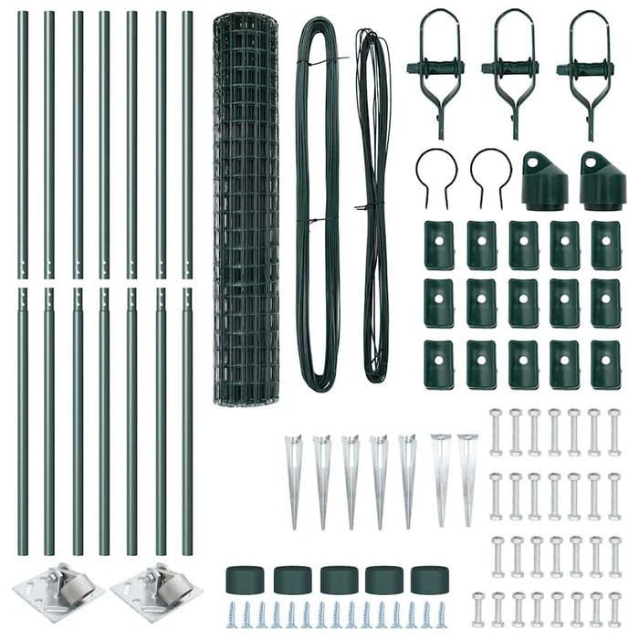 Recinzione con pali. Verde 1.6 x 10 m Acciaio 3350559
