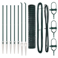 Recinzione con pali. Verde 1.5 x 10 m Acciaio 3350566