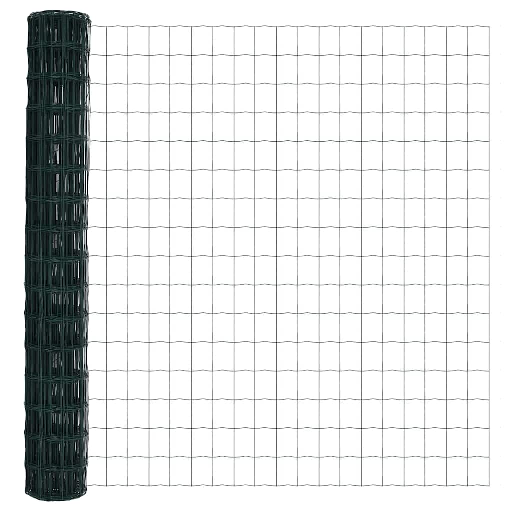 Recinzione con pali. Verde 1.5 x 10 m Acciaio 3350566