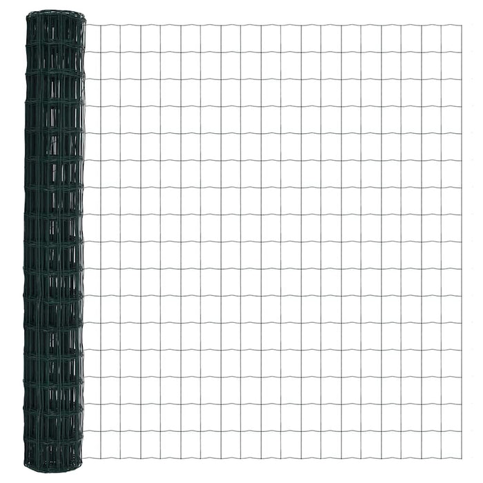 Recinzione con pali. Verde 1.5 x 10 m Acciaio 3350566