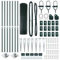 Recinzione con pali. Verde 1.2 x 10 m Acciaio 3350572
