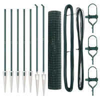 Recinzione con pali. Verde 1.5 x 10 m Acciaio 3350574