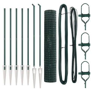 Recinzione con pali. Verde 1.5 x 10 m Acciaio 3350574