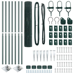 Recinzione con pali. Verde 1.5 x 10 m Acciaio 3350574