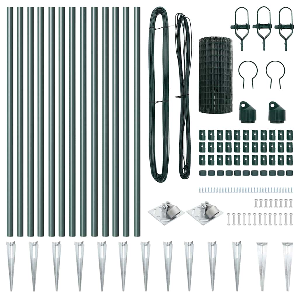 Recinzione con pali. Verde 0.6 x 25 m Acciaio 3350577