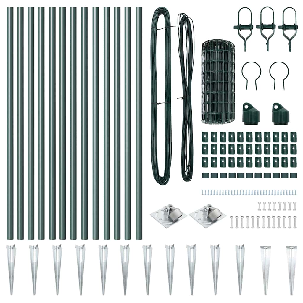 Recinzione con pali. Verde 0.6 x 25 m Acciaio 3350587