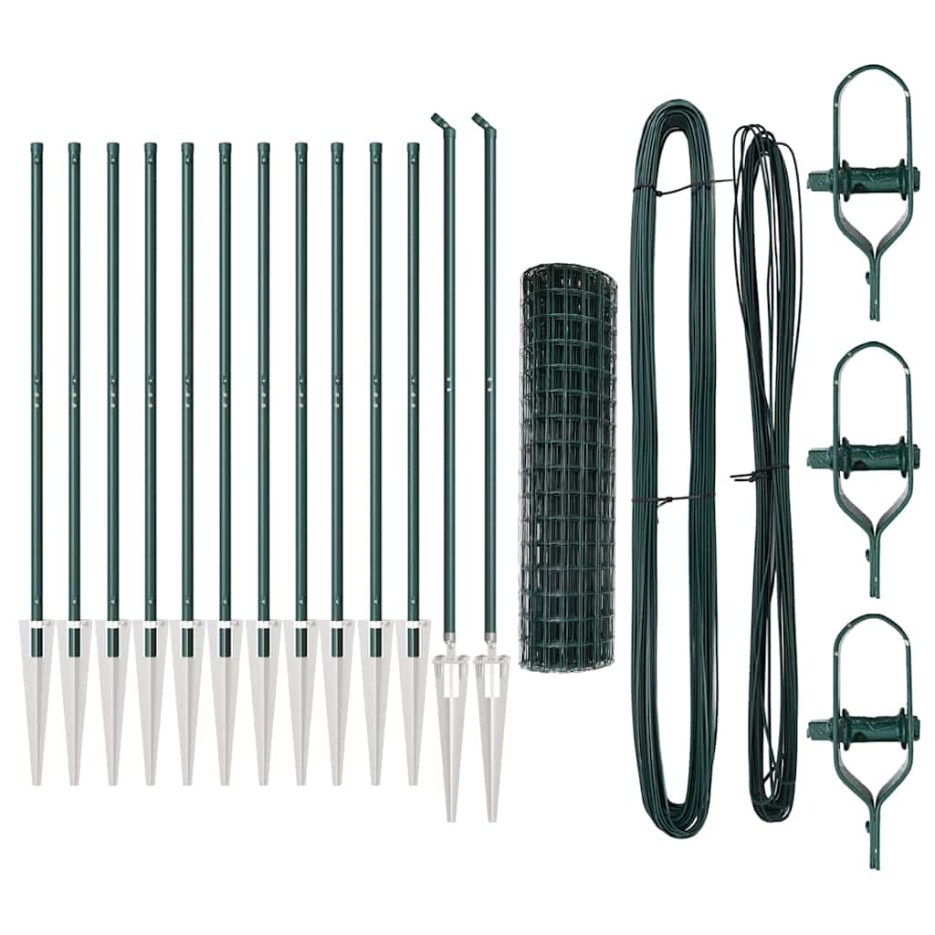 Recinzione con pali. Verde 1.2 x 25 m Acciaio 3350595