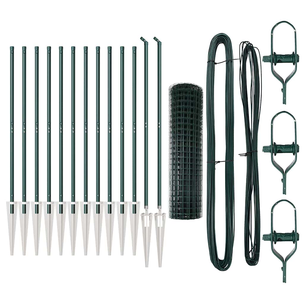 Recinzione con pali. Verde 1 x 25 m Acciaio 3350599