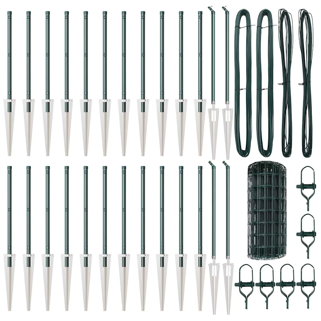 Recinzione con pali. Verde 0.4 x 50 m Acciaio 3350607